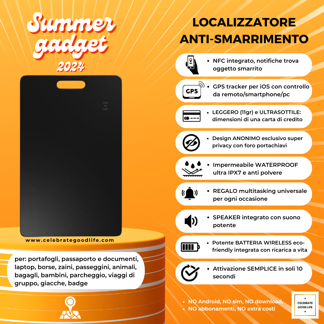 Smart Card™ ✦ localizzatore GPS portafoglio e oggetti